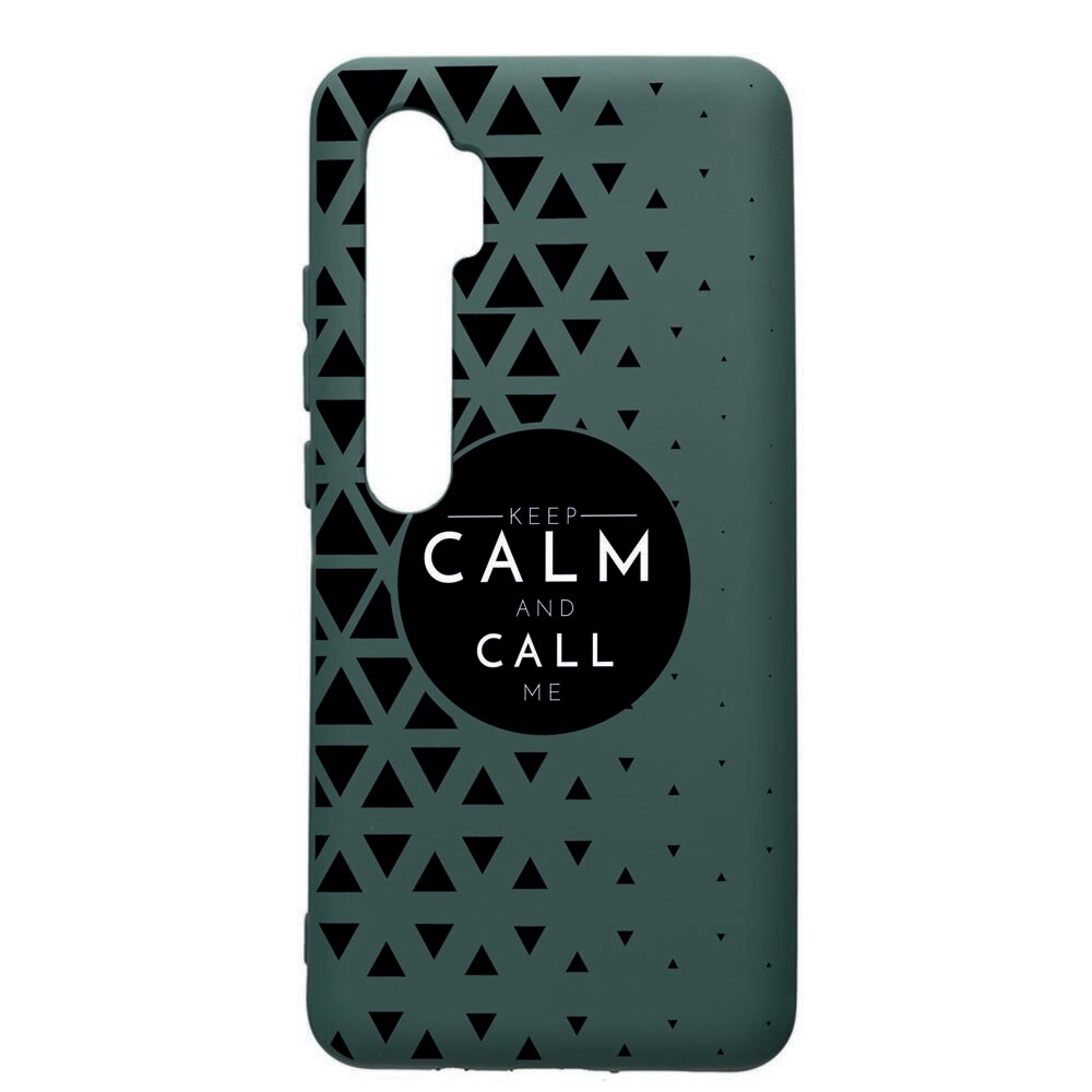 Husa Premium Silicon Compatibila Cu Xiaomi Mi Note 10, Keep Calm, cu interiorul din material textil, protectie camera, Forest Green, PFG2