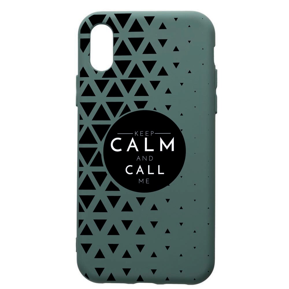 Husa Premium Silicon Compatibila Cu Apple iPhone XS Max, Keep Calm, cu interiorul din material textil, protectie camera, Forest Green, PFG2