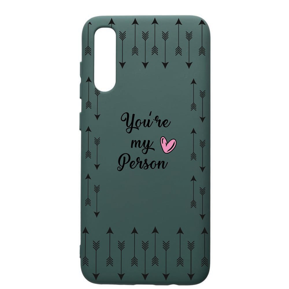 Husa Premium Silicon Compatibila Cu Samsung Galaxy A70, My Person, cu interiorul din material textil, protectie camera, Forest Green, PFG3