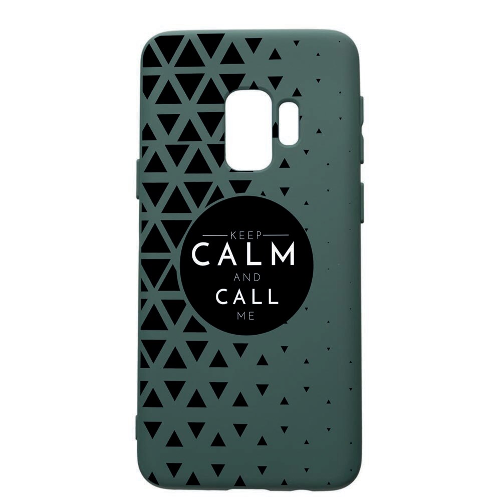 Husa Premium Silicon Compatibila Cu Samsung Galaxy S9, Keep Calm, cu interiorul din material textil, protectie camera, Forest Green, PFG2