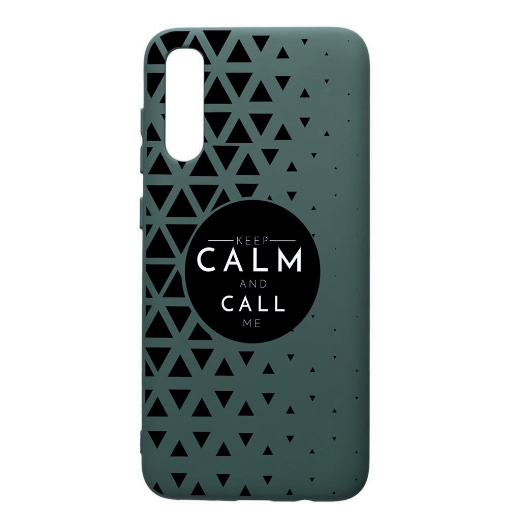 Husa Premium Silicon Compatibila Cu Samsung Galaxy A70, Keep Calm, cu interiorul din material textil, protectie camera, Forest Green, PFG2