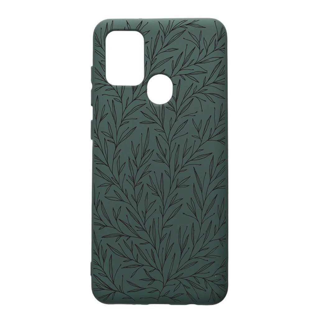 Husa Premium Silicon Compatibila Cu Samsung Galaxy A21S, Leaf, cu interiorul din material textil, protectie camera, Forest Green, PFG17