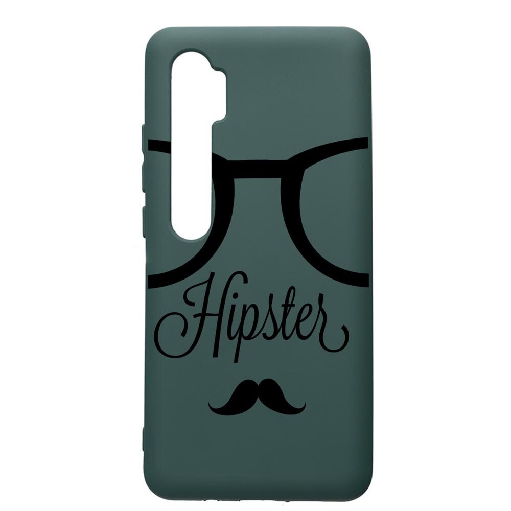 Husa Premium Silicon Compatibila Cu Xiaomi Mi Note 10, Hipster, cu interiorul din material textil, protectie camera, Forest Green, PFG12