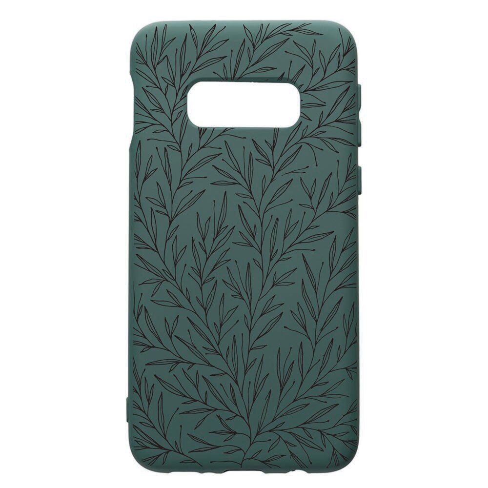 Husa Premium Silicon Compatibila Cu Samsung Galaxy S10e, Leaf, cu interiorul din material textil, protectie camera, Forest Green, PFG17