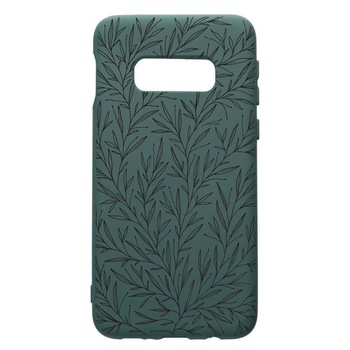 Husa Premium Silicon Compatibila Cu Samsung Galaxy S10e, Leaf, cu interiorul din material textil, protectie camera, Forest Green, PFG17 Husa Premium Silicon Compatibila Cu Samsung Galaxy S10e, Leaf, cu interiorul din material textil, protectie camera, Forest Green, PFG17