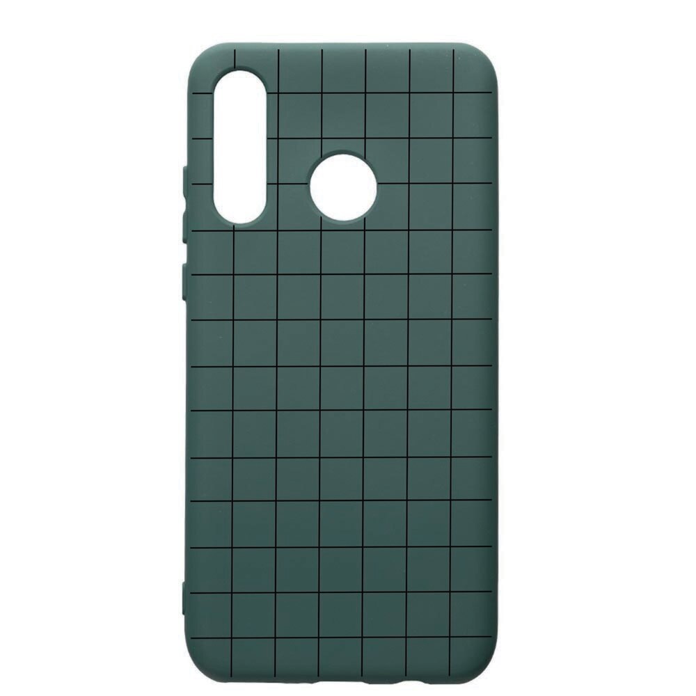 Husa Premium Silicon Compatibila Cu Huawei P30 Lite, Grid, cu interiorul din material textil, protectie camera, Forest Green, PFG15
