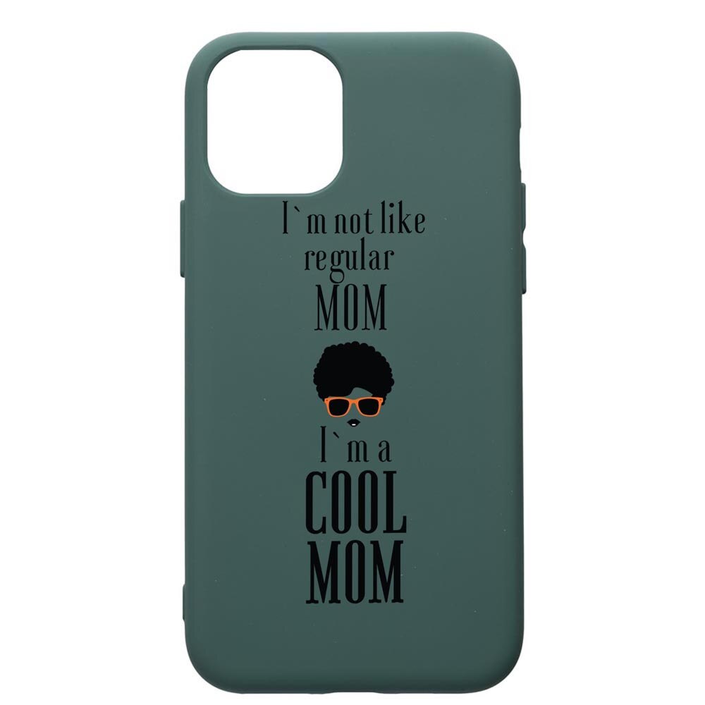 Husa Premium Silicon Compatibila Cu Apple iPhone 11, Cool Mom, cu interiorul din material textil, protectie camera, Forest Green, PFG19