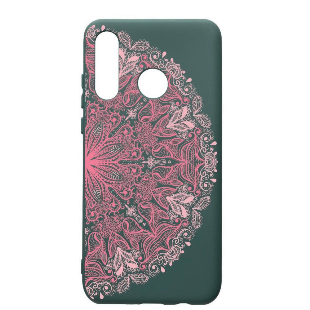 Husa Premium Silicon Compatibila Cu Huawei P30 Lite, Lace Pink, cu interiorul din material textil, protectie camera, Forest Green, PFG21