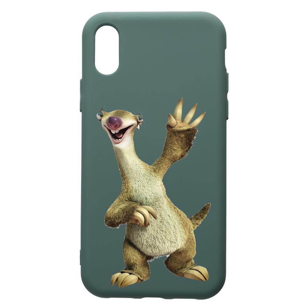 Husa Premium Silicon Compatibila Cu Samsung Galaxy A10, Ice Age Sid, cu interiorul din material textil, protectie camera, Forest Green, PFG24