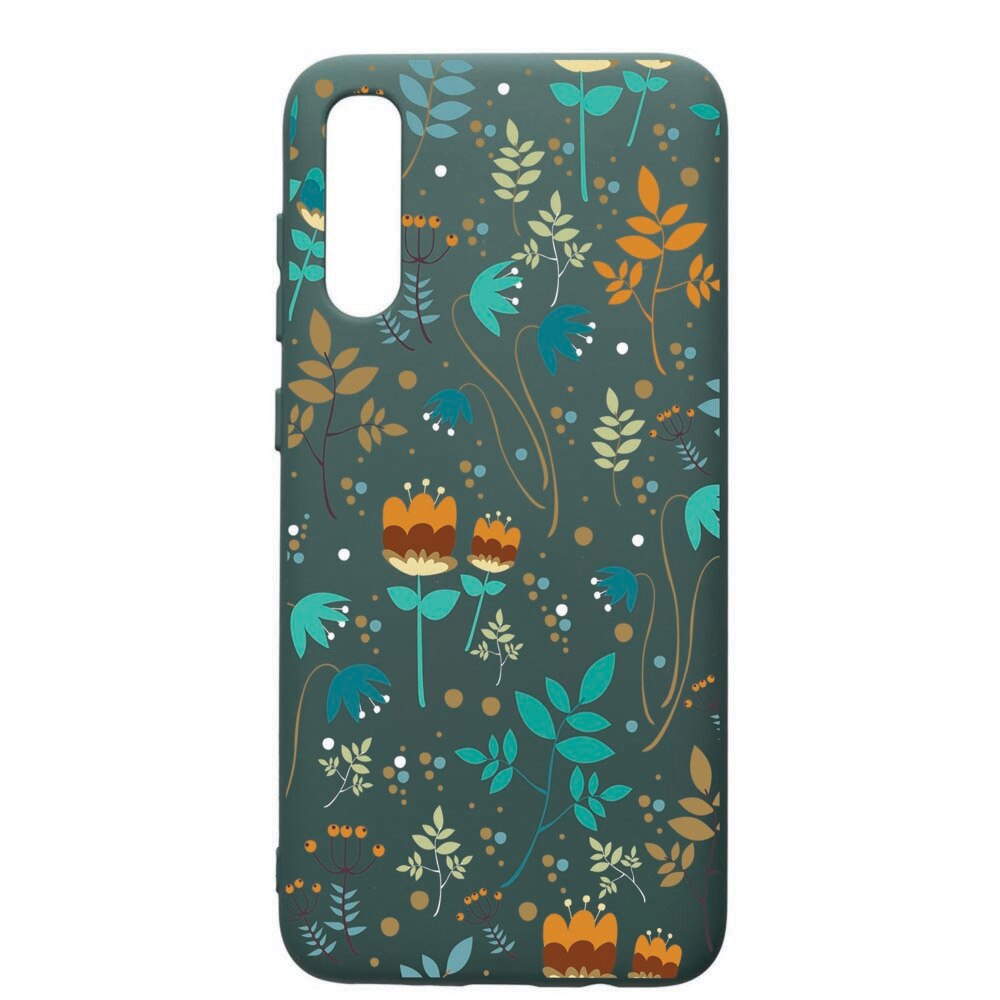 Husa Premium Silicon Compatibila Cu Samsung Galaxy A70, Spring, cu interiorul din material textil, protectie camera, Forest Green, PFG28