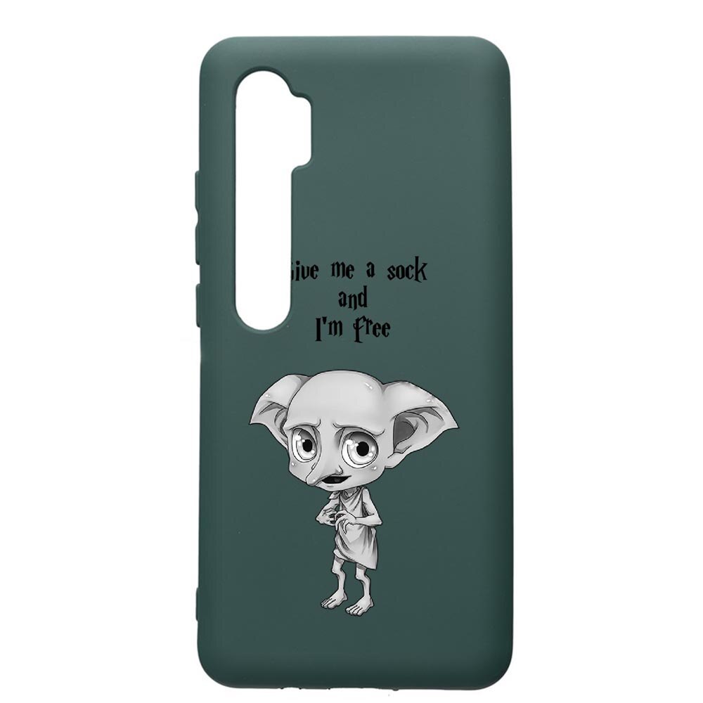Husa Premium Silicon Compatibila Cu Xiaomi Mi Note 10, Dobby, cu interiorul din material textil, protectie camera, Forest Green, PFG31