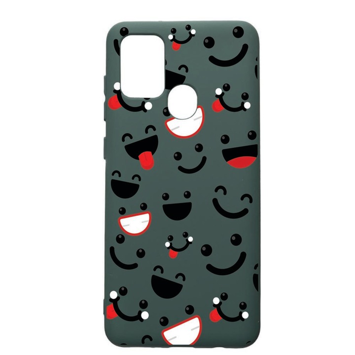 Husa Premium Silicon Compatibila Cu Huawei P Smart 2020, Emotions, cu interiorul din material textil, protectie camera, Forest Green, PFG32