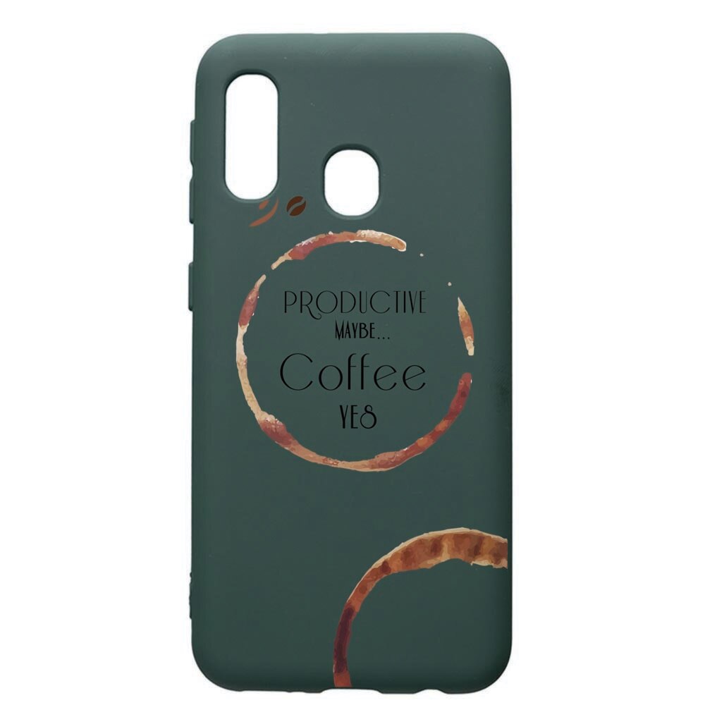 Husa Premium Silicon Compatibila Cu Samsung Galaxy A20E, Coffee, cu interiorul din material textil, protectie camera, Forest Green, PFG33