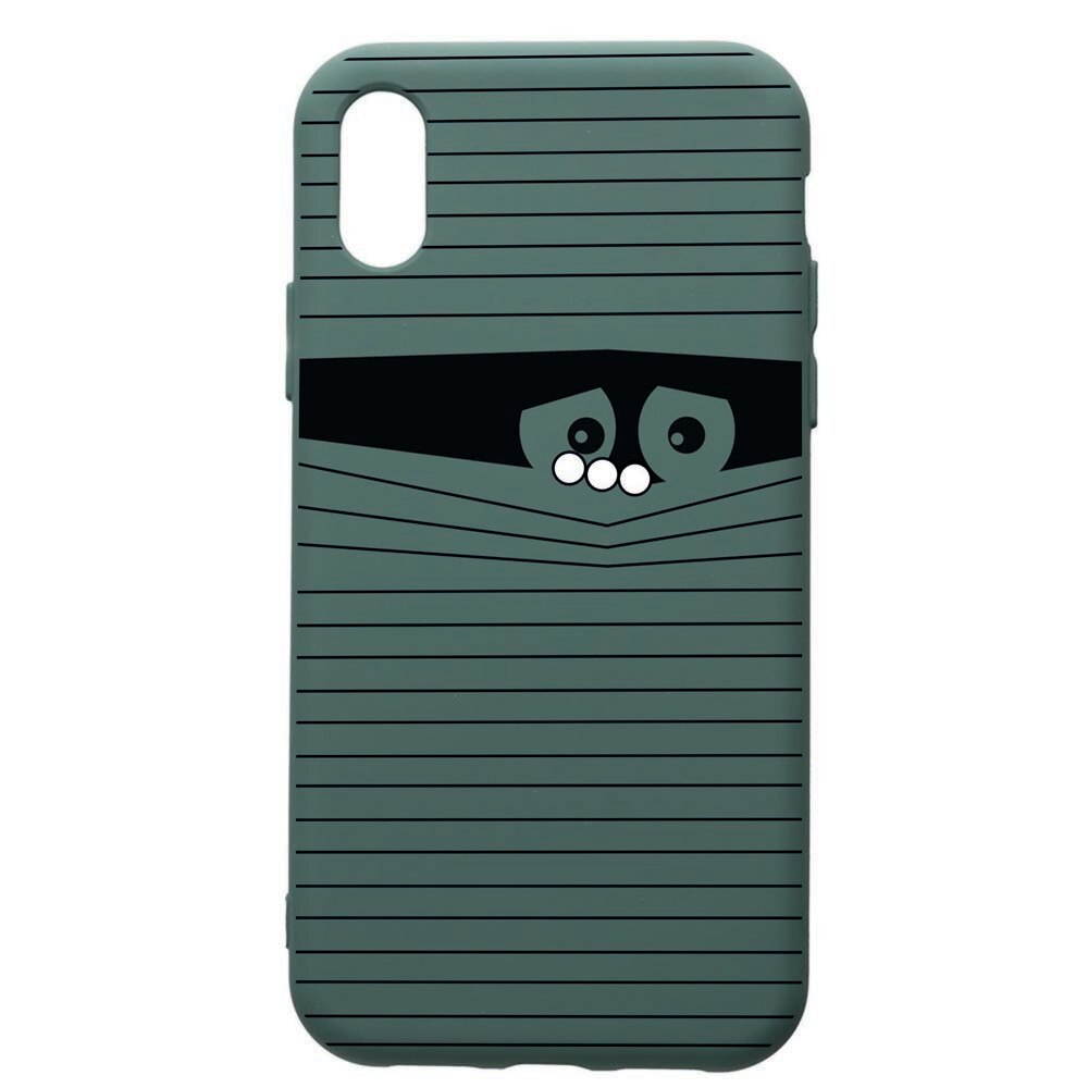 Husa Premium Silicon Compatibila Cu Apple iPhone XS / iPhone X, Look Back, cu interiorul din material textil, protectie camera, Forest Green, PFG38