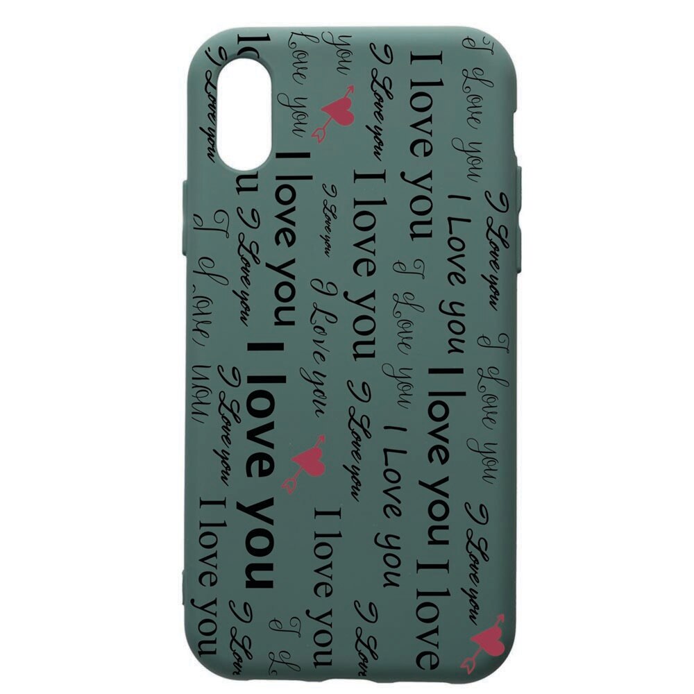 Husa Premium Silicon Compatibila Cu Huawei Y5 2019, Love You, cu interiorul din material textil, protectie camera, Forest Green, PFG40