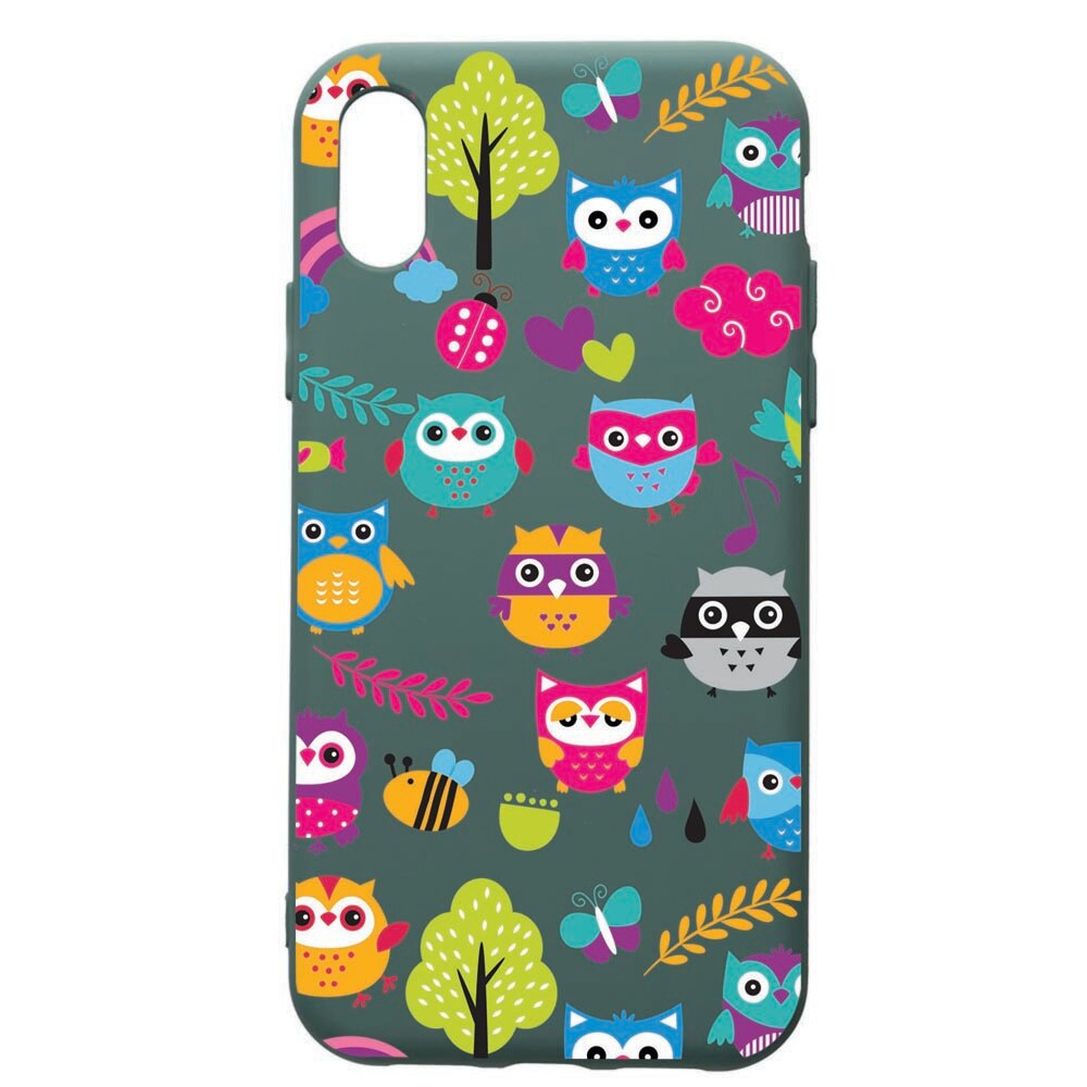 Husa Premium Silicon Compatibila Cu Huawei Y5 2019, OWL, cu interiorul din material textil, protectie camera, Forest Green, PFG43