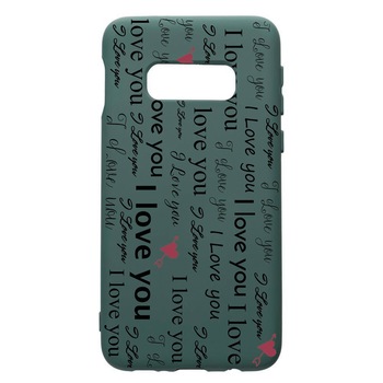 Husa Premium Silicon Compatibila Cu Samsung Galaxy S10e, Love You, cu interiorul din material textil, protectie camera, Forest Green, PFG40 Husa Premium Silicon Compatibila Cu Samsung Galaxy S10e, Love You, cu interiorul din material textil, protectie camera, Forest Green, PFG40