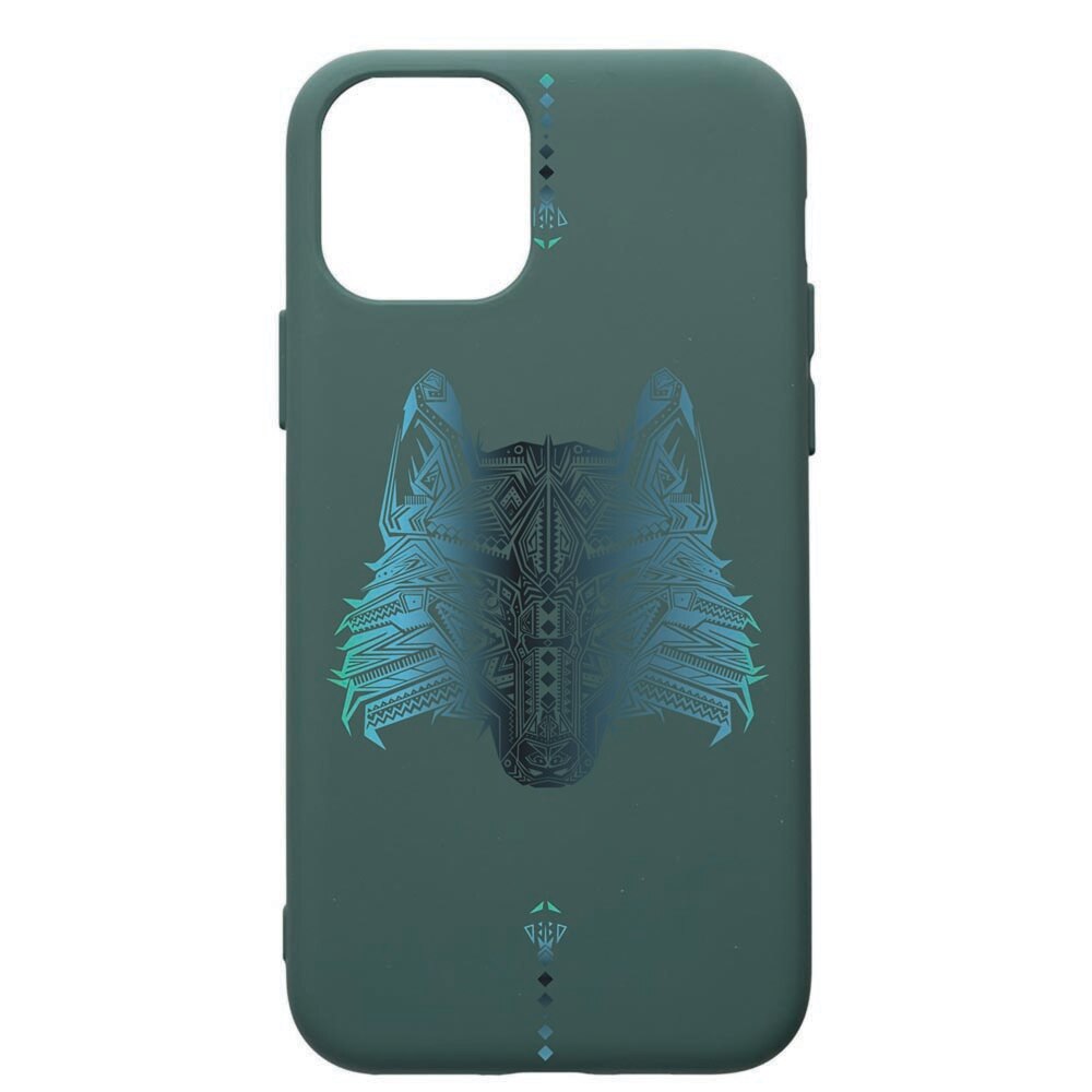 Husa Premium Silicon Compatibila Cu Apple iPhone 11, Wolf, cu interiorul din material textil, protectie camera, Forest Green, PFG50
