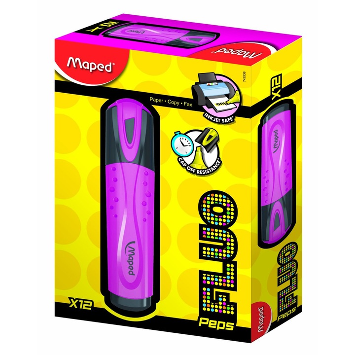 Маркер Maped Fluo'Peps Classic, Розов, 12 бр