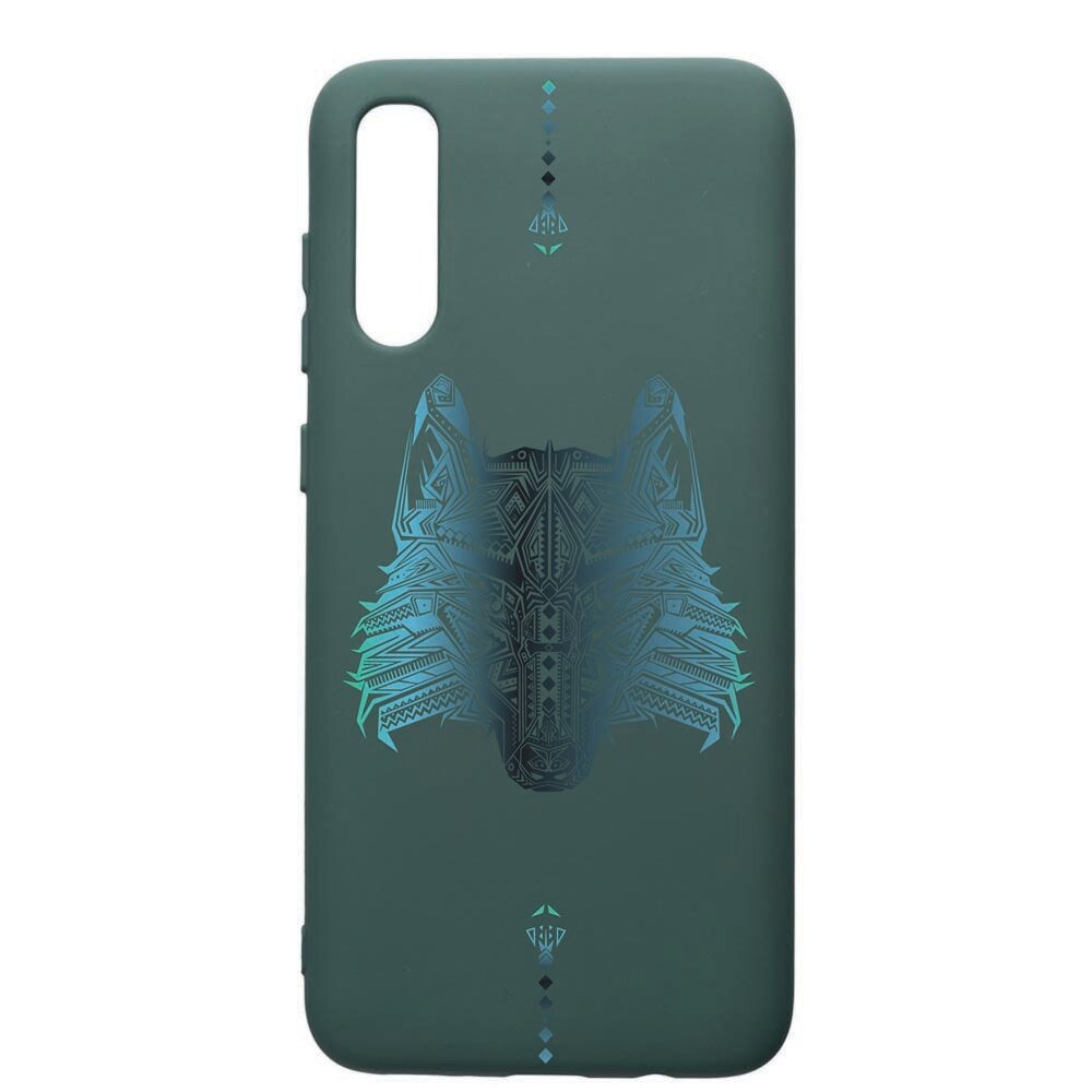 Husa Premium Silicon Compatibila Cu Samsung Galaxy A70, Wolf, cu interiorul din material textil, protectie camera, Forest Green, PFG50