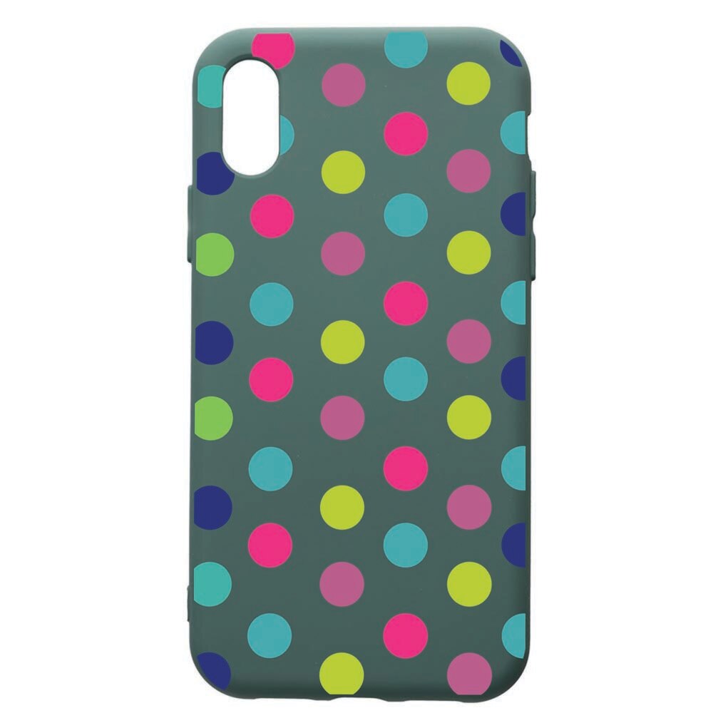 Husa Premium Silicon Compatibila Cu Xiaomi Redmi 7A, Dots Color, cu interiorul din material textil, protectie camera, Forest Green, PFG61