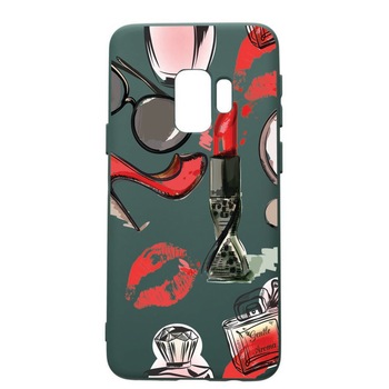 Husa Premium Silicon Compatibila Cu Samsung Galaxy S9, Fashion, cu interiorul din material textil, protectie camera, Forest Green, PFG54 Husa Premium Silicon Compatibila Cu Samsung Galaxy S9, Fashion, cu interiorul din material textil, protectie camera, Forest Green, PFG54