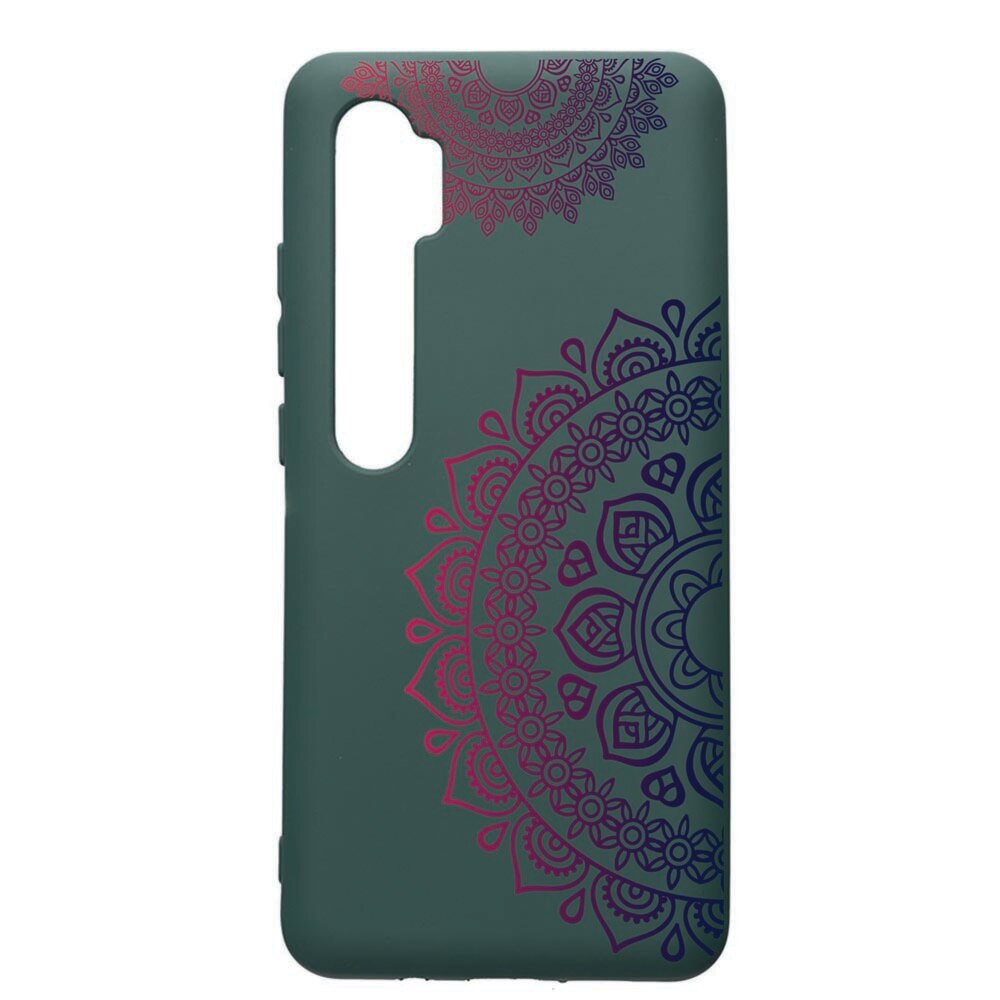 Husa Premium Silicon Compatibila Cu Xiaomi Mi Note 10, Lace Color, cu interiorul din material textil, protectie camera, Forest Green, PFG63