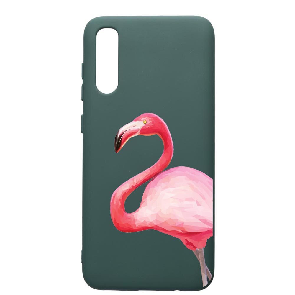Husa Premium Silicon Compatibila Cu Samsung Galaxy A70, Flamingo, cu interiorul din material textil, protectie camera, Forest Green, PFG55