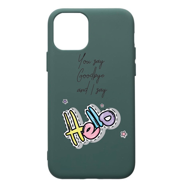 Husa Premium Silicon Compatibila Cu Apple iPhone 11, Hello, cu interiorul din material textil, protectie camera, Forest Green, PFG148