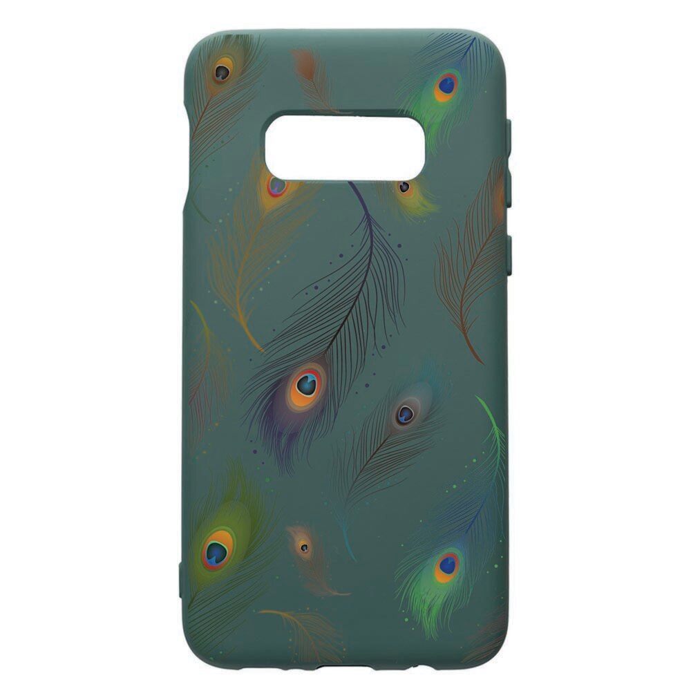 Husa Premium Silicon Compatibila Cu Samsung Galaxy S10e, Peacock, cu interiorul din material textil, protectie camera, Forest Green, PFG152