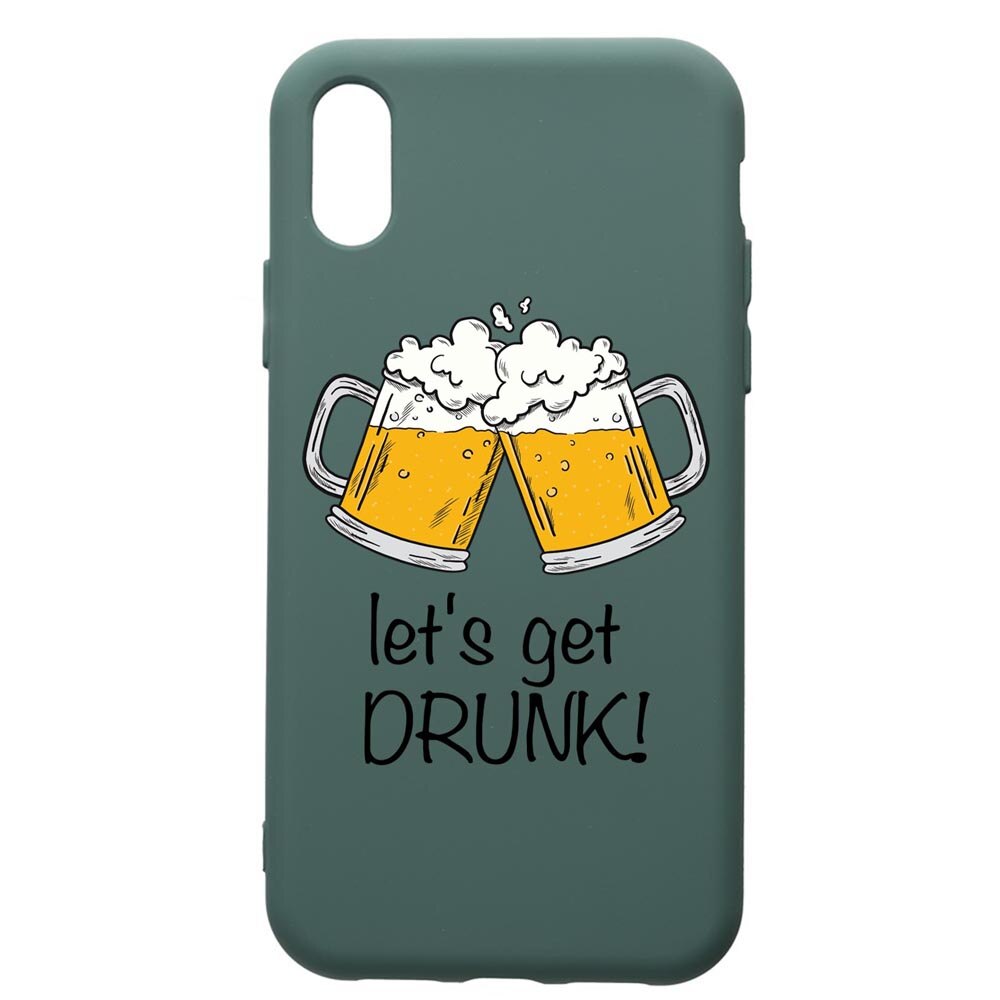 Husa Premium Silicon Compatibila Cu Huawei Y5 2019, Lets Get Drunk, cu interiorul din material textil, protectie camera, Forest Green, PFG170
