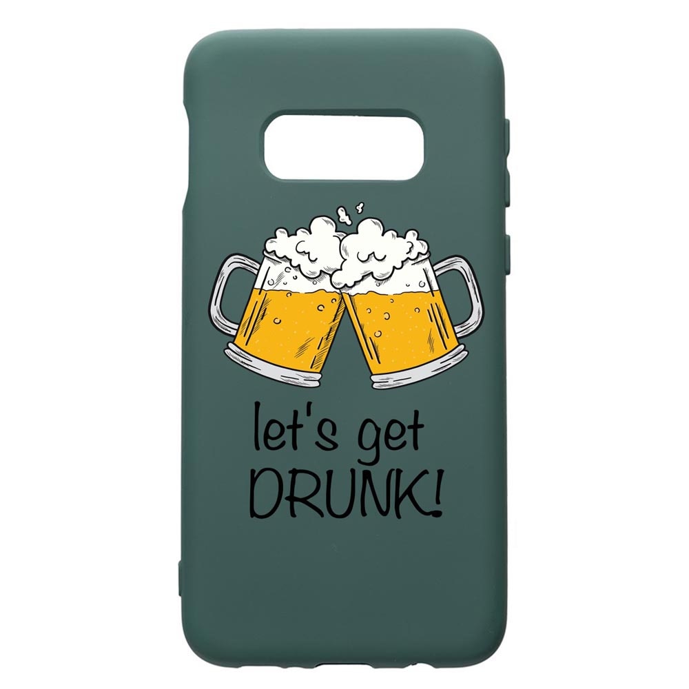Husa Premium Silicon Compatibila Cu Samsung Galaxy S8, Lets Get Drunk, cu interiorul din material textil, protectie camera, Forest Green, PFG170