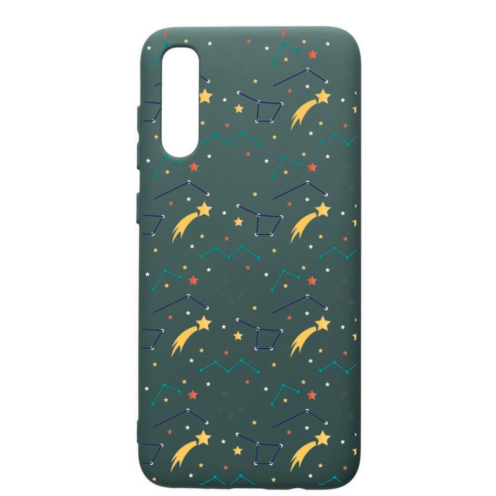 Husa Premium Silicon Compatibila Cu Samsung Galaxy A70, Zodiac, cu interiorul din material textil, protectie camera, Forest Green, PFG177