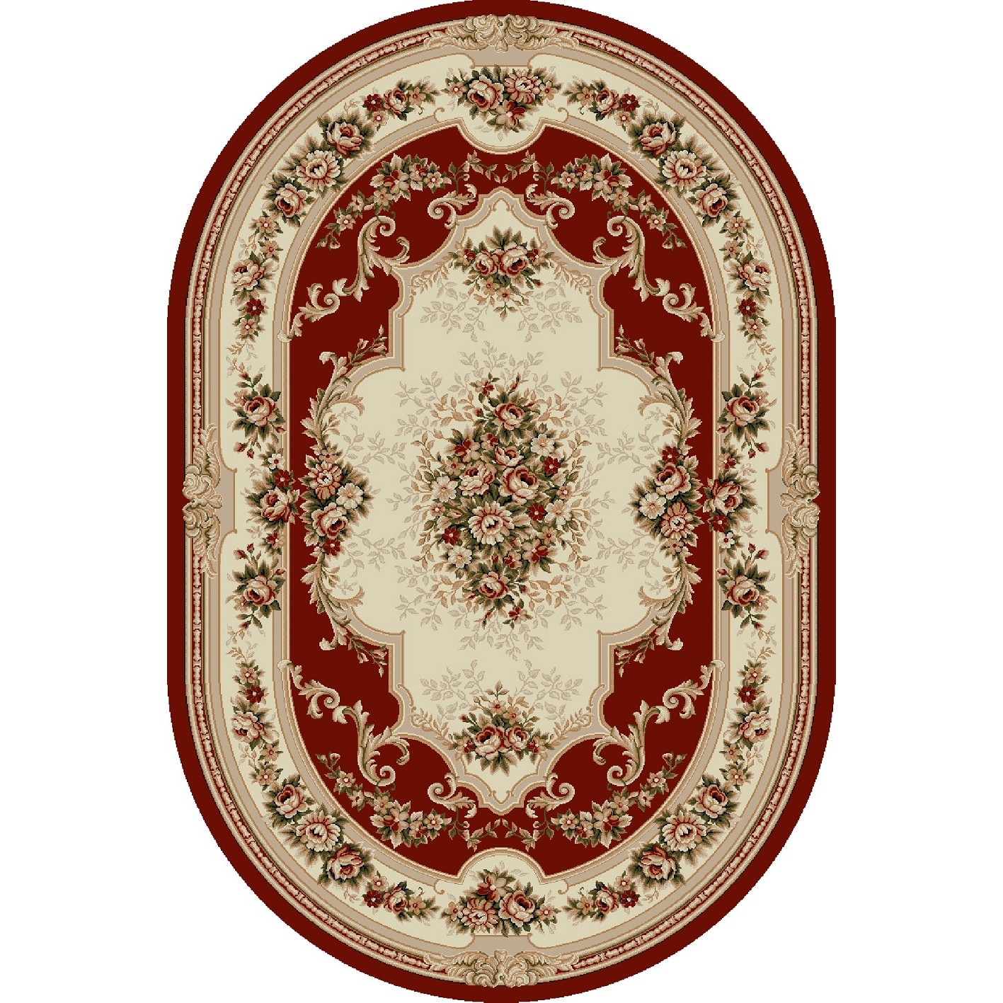 Covor Clasic, Lotos 574, Rosu, Oval, 80x150 cm, 1800 gr/mp