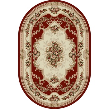Covor Clasic, Lotos 574, Rosu, Oval, 80x150 cm, 1800 gr/mp Covor Clasic, Lotos 574, Rosu, Oval, 80x150 cm, 1800 gr/mp
