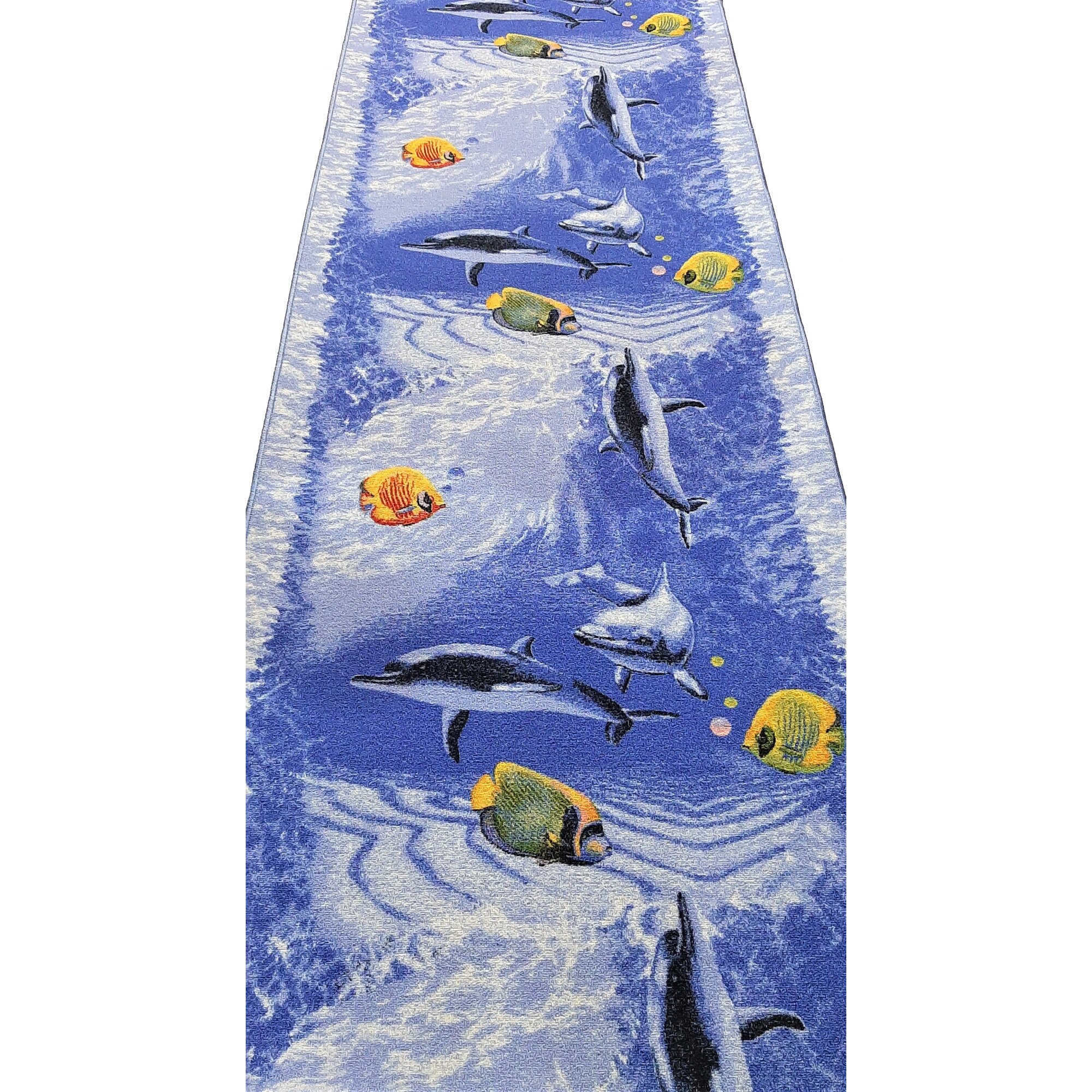 Traversa Delfini, 1122-51, Tesatura Plata, Albastru, 100x500 cm, 820 gr/mp