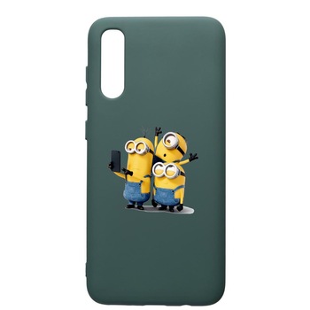 Husa Premium Silicon Compatibila Cu Samsung Galaxy A70, Minions, cu interiorul din material textil, protectie camera, Forest Green, PFG207 Husa Premium Silicon Compatibila Cu Samsung Galaxy A70, Minions, cu interiorul din material textil, protectie camera, Forest Green, PFG207