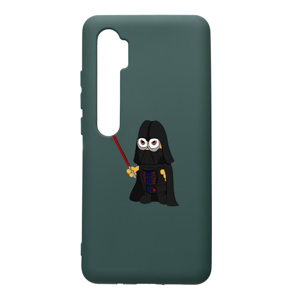 Husa Premium Silicon Compatibila Cu Xiaomi Mi Note 10, Minion Star Wars, cu interiorul din material textil, protectie camera, Forest Green, PFG210
