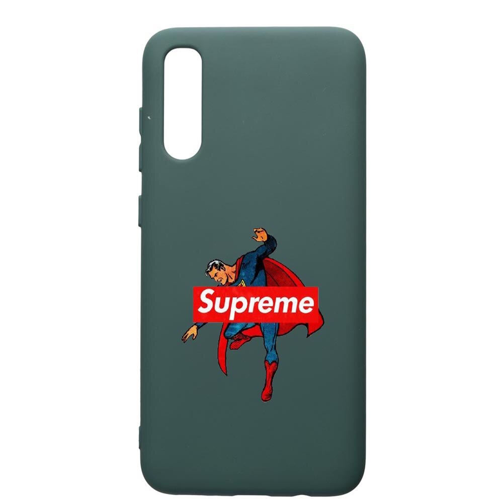 Husa Premium Silicon Compatibila Cu Samsung Galaxy A70, Supreme, Superman, cu interiorul din material textil, protectie camera, Forest Green, PFG259