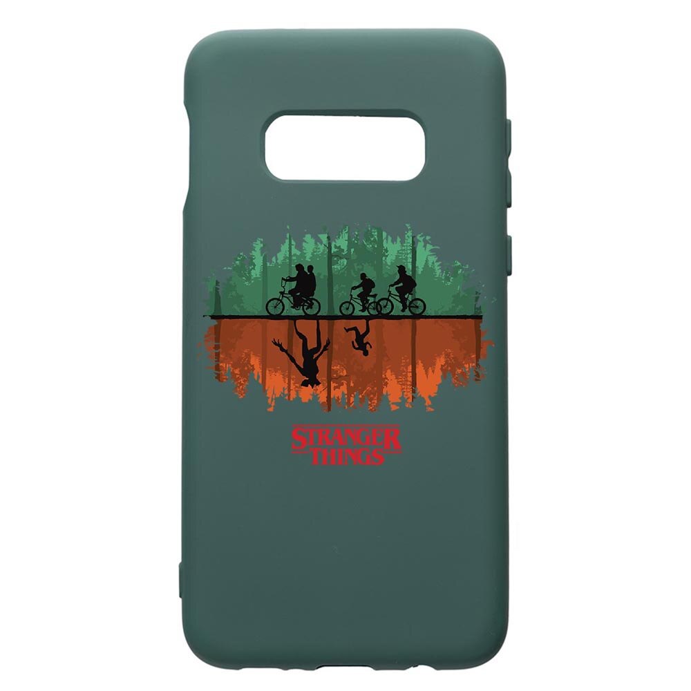 Husa Premium Silicon Compatibila Cu Samsung Galaxy S8, Stranger Things, cu interiorul din material textil, protectie camera, Forest Green, PFG279