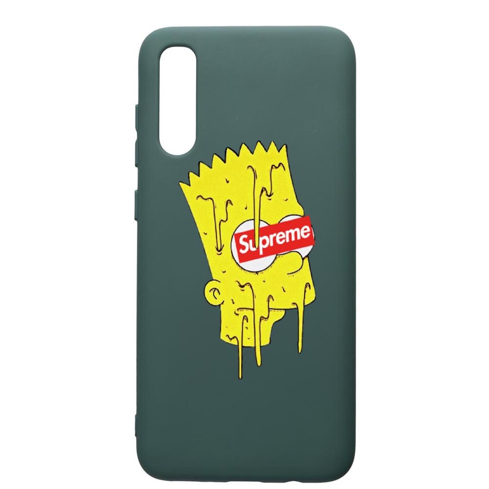 Husa Premium Silicon Compatibila Cu Samsung Galaxy A70, Supreme, The Simpsons, cu interiorul din material textil, protectie camera, Forest Green, PFG267