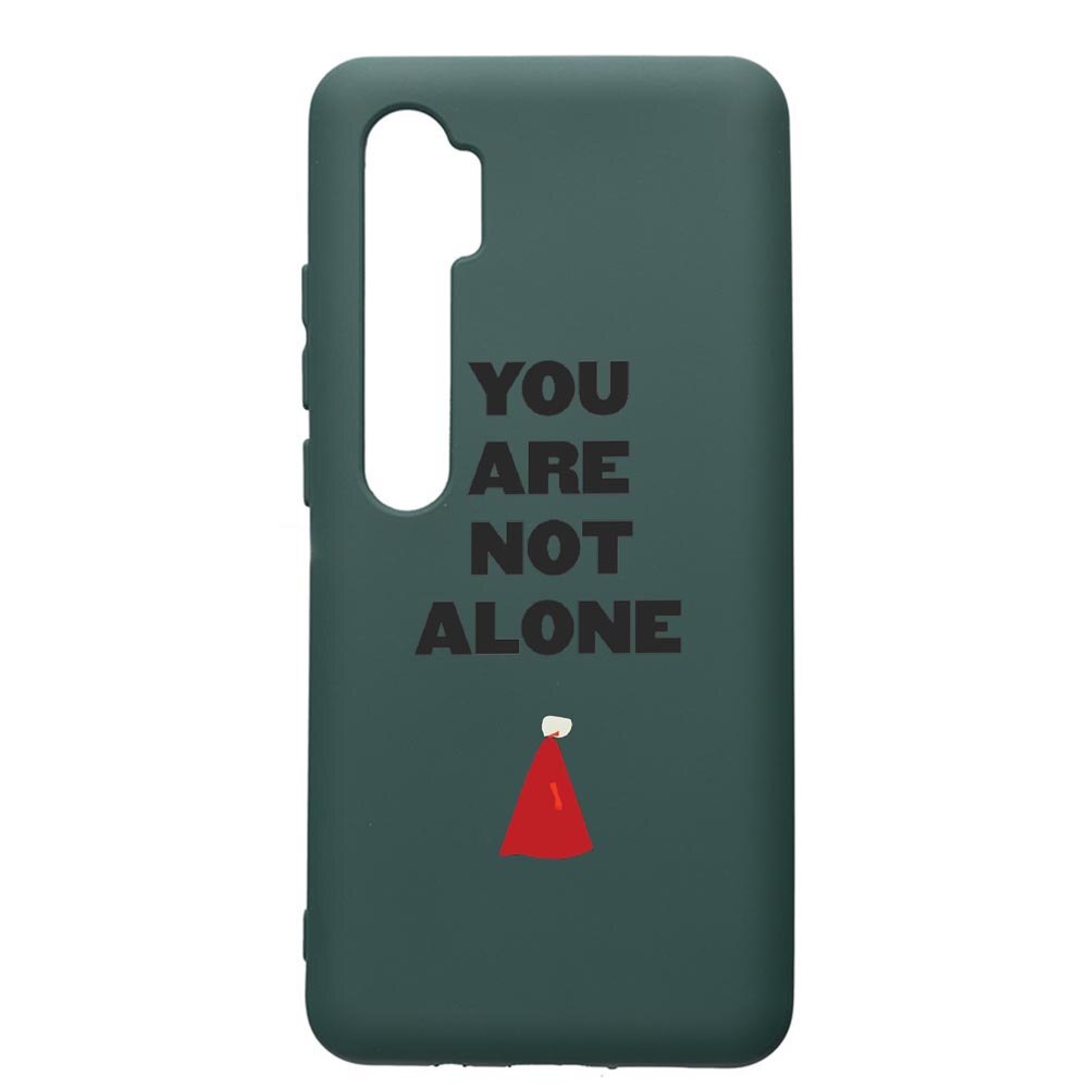 Husa Premium Silicon Compatibila Cu Xiaomi Mi Note 10, The Handmaid's Tale, cu interiorul din material textil, protectie camera, Forest Green, PFG281