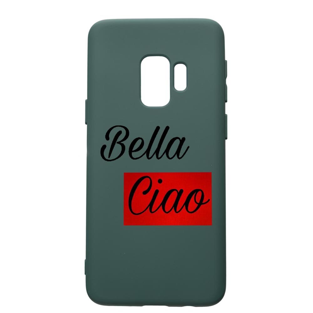 Husa Premium Silicon Compatibila Cu Samsung Galaxy S9, La Casa De Papel, cu interiorul din material textil, protectie camera, Forest Green, PFG293