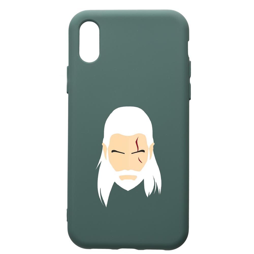 Husa Premium Silicon Compatibila Cu Apple iPhone XS Max, The Witcher, cu interiorul din material textil, protectie camera, Forest Green, PFG435