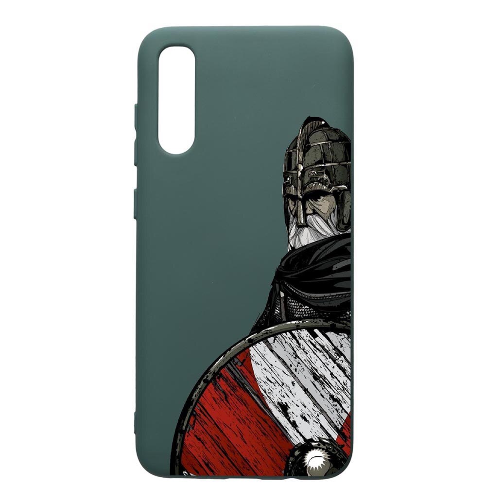 Husa Premium Silicon Compatibila Cu Samsung Galaxy A70, Vikings, cu interiorul din material textil, protectie camera, Forest Green, PFG449