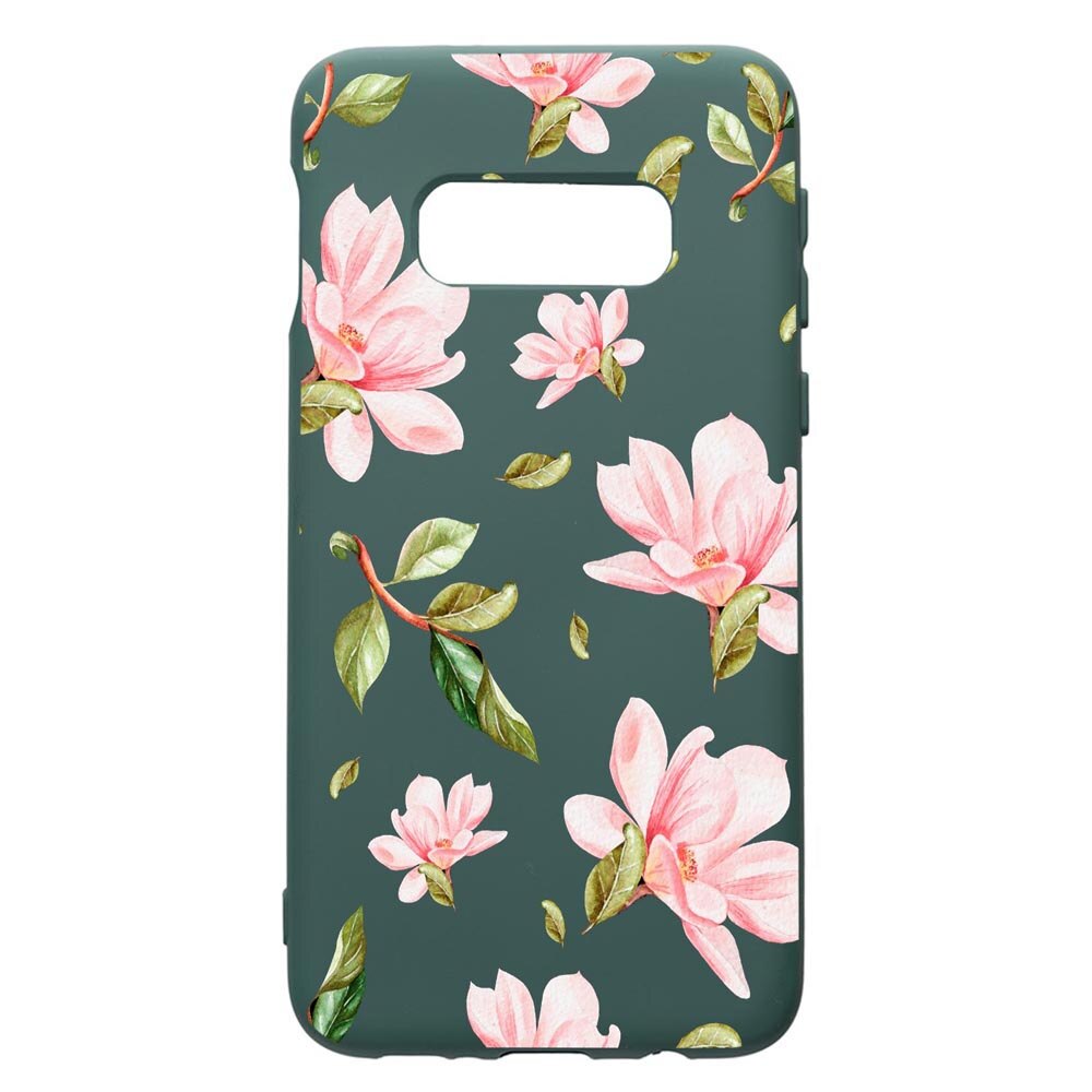Husa Premium Silicon Compatibila Cu Samsung Galaxy S8, Spring Flowers, cu interiorul din material textil, protectie camera, Forest Green, PFG496