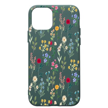 Husa Premium Silicon Compatibila Cu Apple iPhone 11 Pro Max, Spring Flowers, cu interiorul din material textil, protectie camera, Forest Green, PFG635 Husa Premium Silicon Compatibila Cu Apple iPhone 11 Pro Max, Spring Flowers, cu interiorul din material textil, protectie camera, Forest Green, PFG635