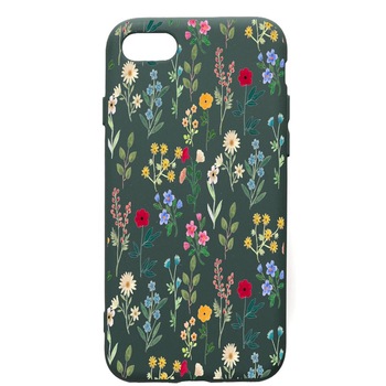 Husa Premium Silicon Compatibila Cu Apple iPhone SE 2 / iPhone 8 / iPhone 7, Spring Flowers, cu interiorul din material textil, protectie camera, Forest Green, PFG635 Husa Premium Silicon Compatibila Cu Apple iPhone SE 2 / iPhone 8 / iPhone 7, Spring Flowers, cu interiorul din material textil, protectie camera, Forest Green, PFG635