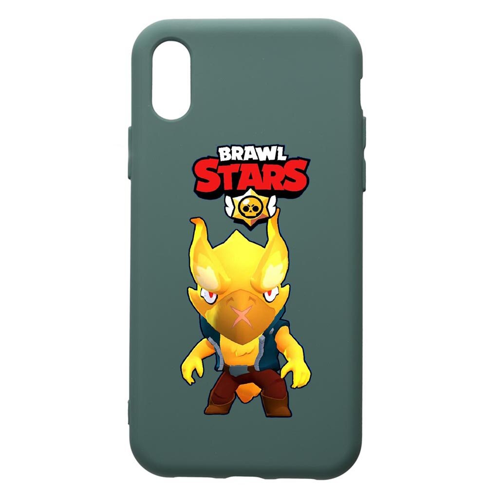 Husa Premium Silicon Compatibila Cu Samsung Galaxy A10, Brawl Stars Phoenix Crow, cu interiorul din material textil, protectie camera, Forest Green, PFG645