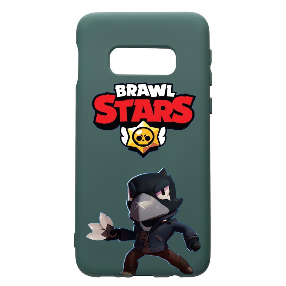 Husa Premium Silicon Compatibila Cu Samsung Galaxy S10e, Brawl Stars Crow, cu interiorul din material textil, protectie camera, Forest Green, PFG644
